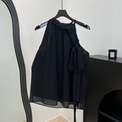 VALENTINO 26S SLEEVELESS TIE-NECK BLOUSE 459