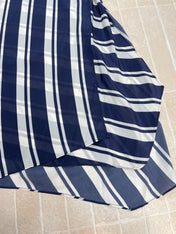 RALPH LAUREN 26S STRIPED SILK MIDI SKIRT 353