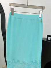 CHANEL 26S LACE HEM MIDI SKIRT 1313