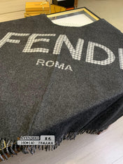 FFPONCHO 160 CM IN BLACK CASHMERE AND WOOL