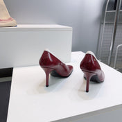 CHANEL 26S HIGH HEELS 100 MM IN DARK RED CROCODILE-EMBOSSED CALFSKIN