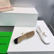 BOTTEGA VENETA 26S SQUARE-TOE MARY JANES IN WHITE LAMBSKIN