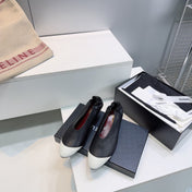 CHANEL 26S COLOR-BLOCK HIGH HEELS 45 MM IN BLACK LAMBSKIN