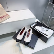 CHANEL 26S COLOR-BLOCK HIGH HEELS 45 MM IN WHITE LAMBSKIN