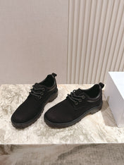 CELINE 25S LOW CUT MARTIN BOOTS IN BLACK CALFSKIN