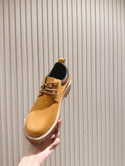 CELINE 25S LOW CUT MARTIN BOOTS IN MEDIUM ORANGE CALFSKIN