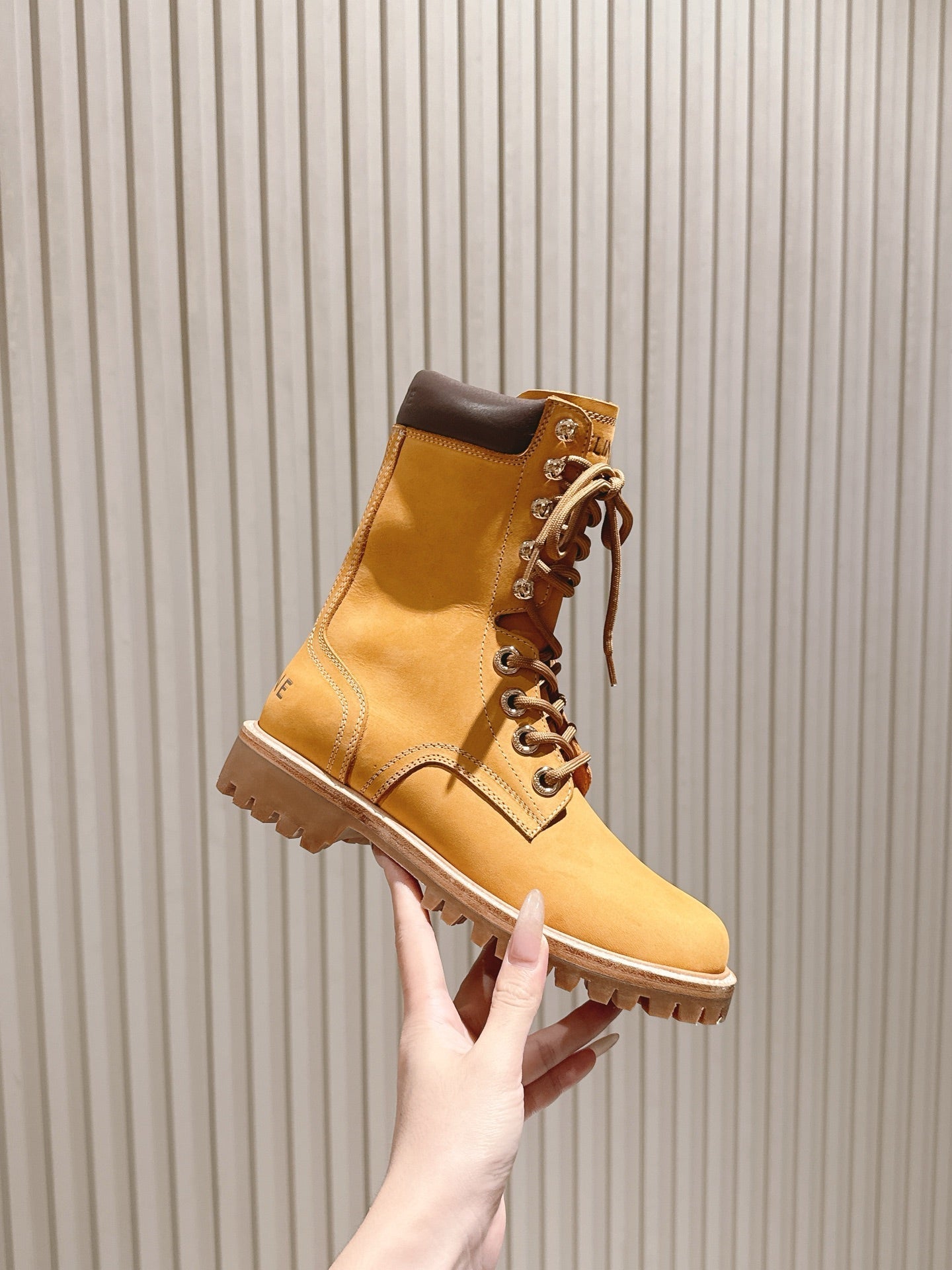 CELINE 25S SHORT MARTIN BOOTS IN MEDIUM ORANGE CALFSKIN