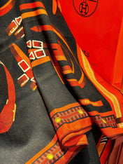 HERMES 25S SCARF 140 IN SILK AND CASHMERE 735807