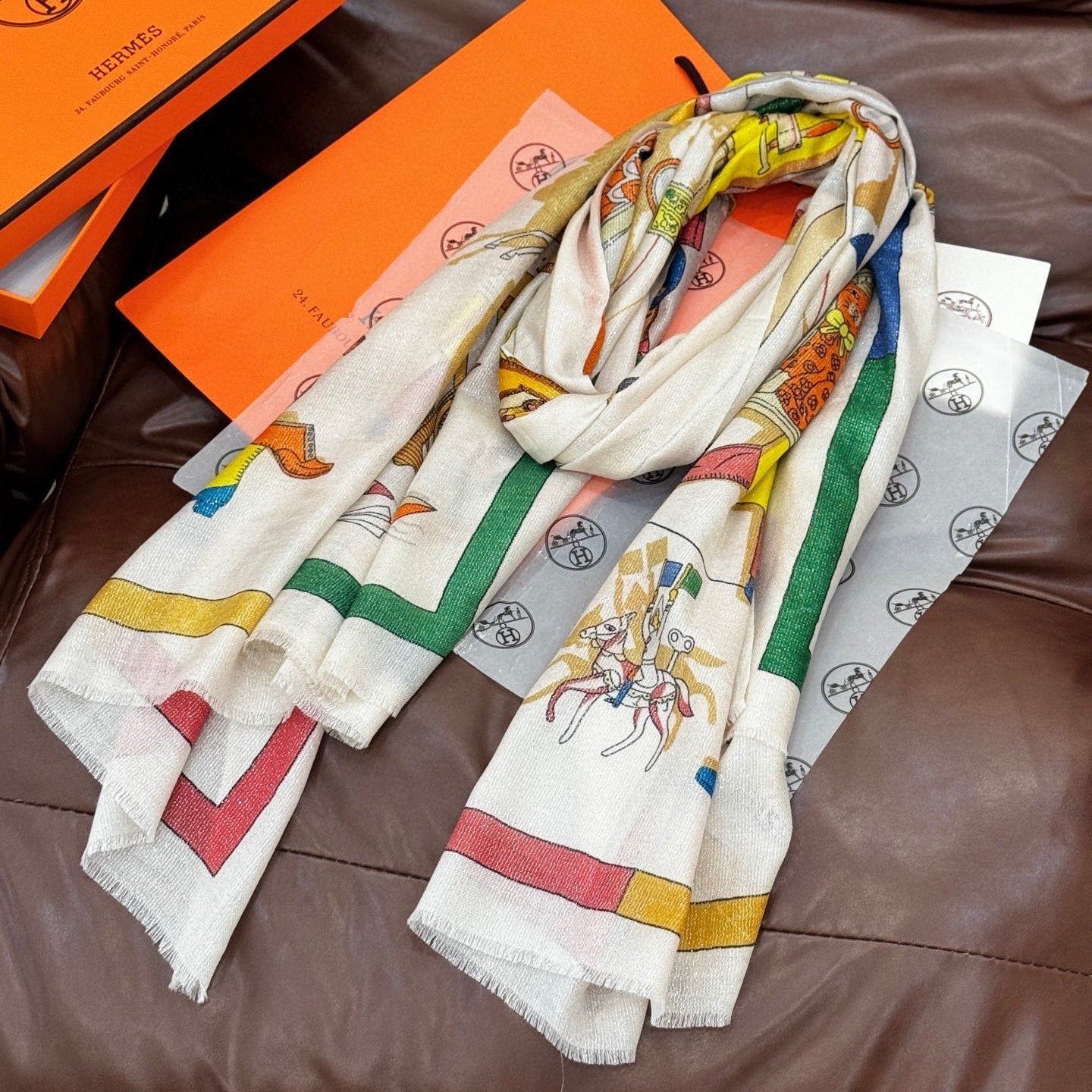 HERMES 25S SCARF 200 IN SILK 856443