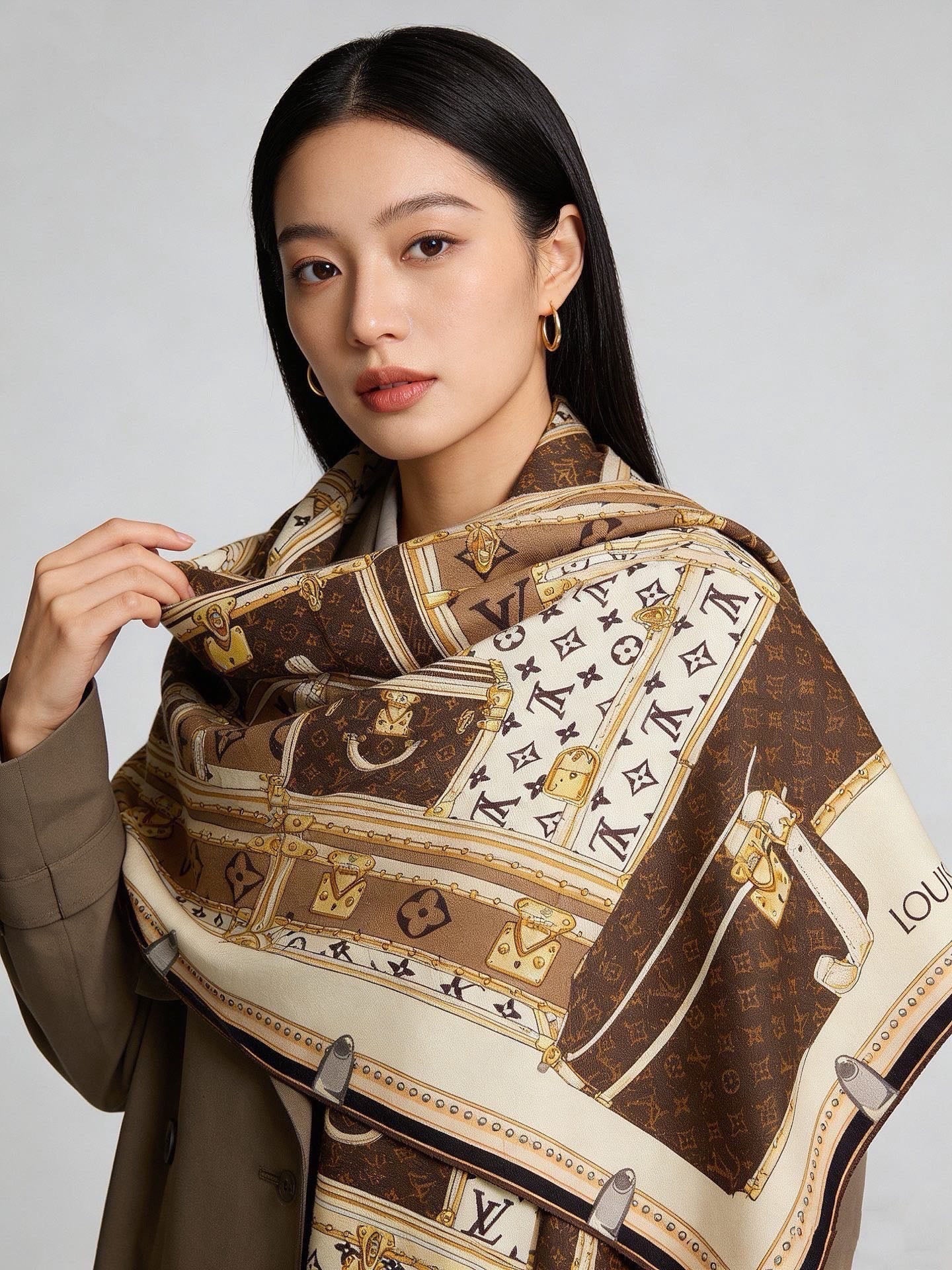 LV 26S SCARF 135 IN CASHMERE AND SILK 320940