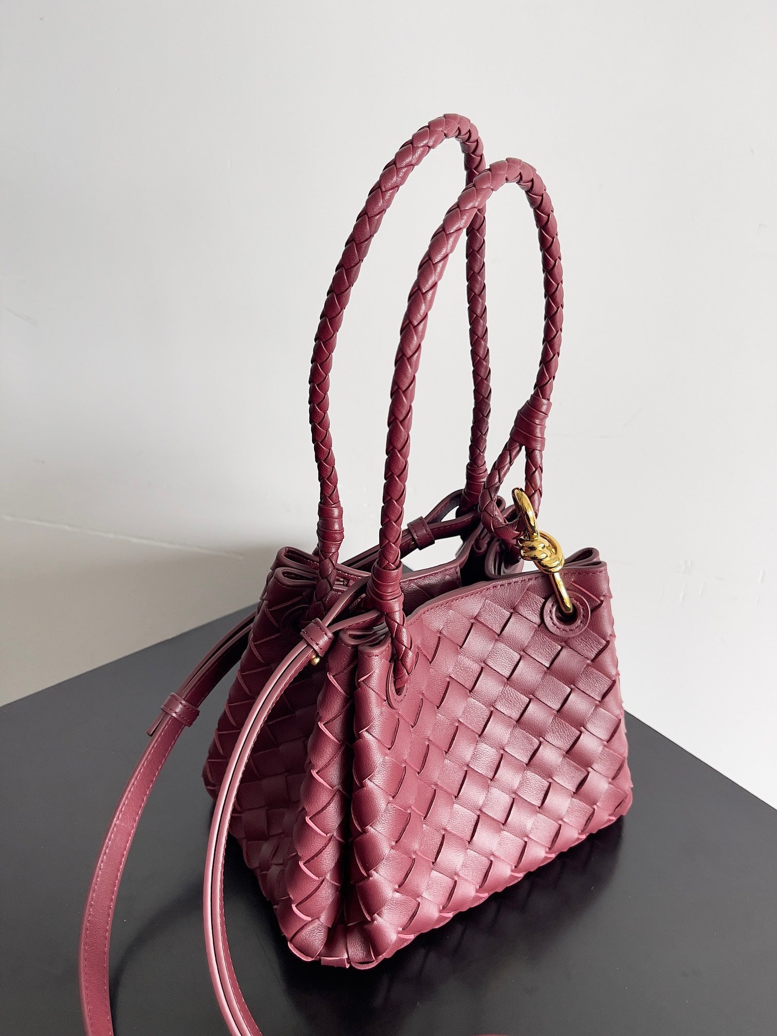 BV Small Parachute 21 Burgundy Lambskin Ghw