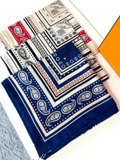 HERMES 25S SCARF 135 IN CASHMERE SILK 729039