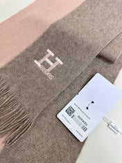 KNIT SCARF 180 IN LIGHT PINK MIX GREY CASHMERE