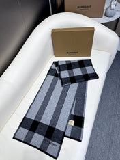 SCARF 180 CM IN LIGHT GRAY MIX BLACK CASHMERE 403870