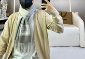 SCARF 180 CM IN SMOKE GRAY MIX WHITE CASHMERE 408504