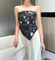 CHANEL 25S SCARF 90 IN SILK 730661