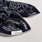 CHANEL 25S SCARF 90 IN TWILL SILK 740295