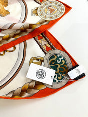 HERMES 26S PRINTED SQUARE SCARF 135 IN CASHMERE AND SILK 309422