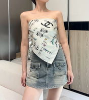 CHANEL 26S SCARF 90 IN SILK 304555