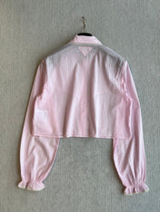 PRADA PINK CROPPED BUTTON-UP SHIRT