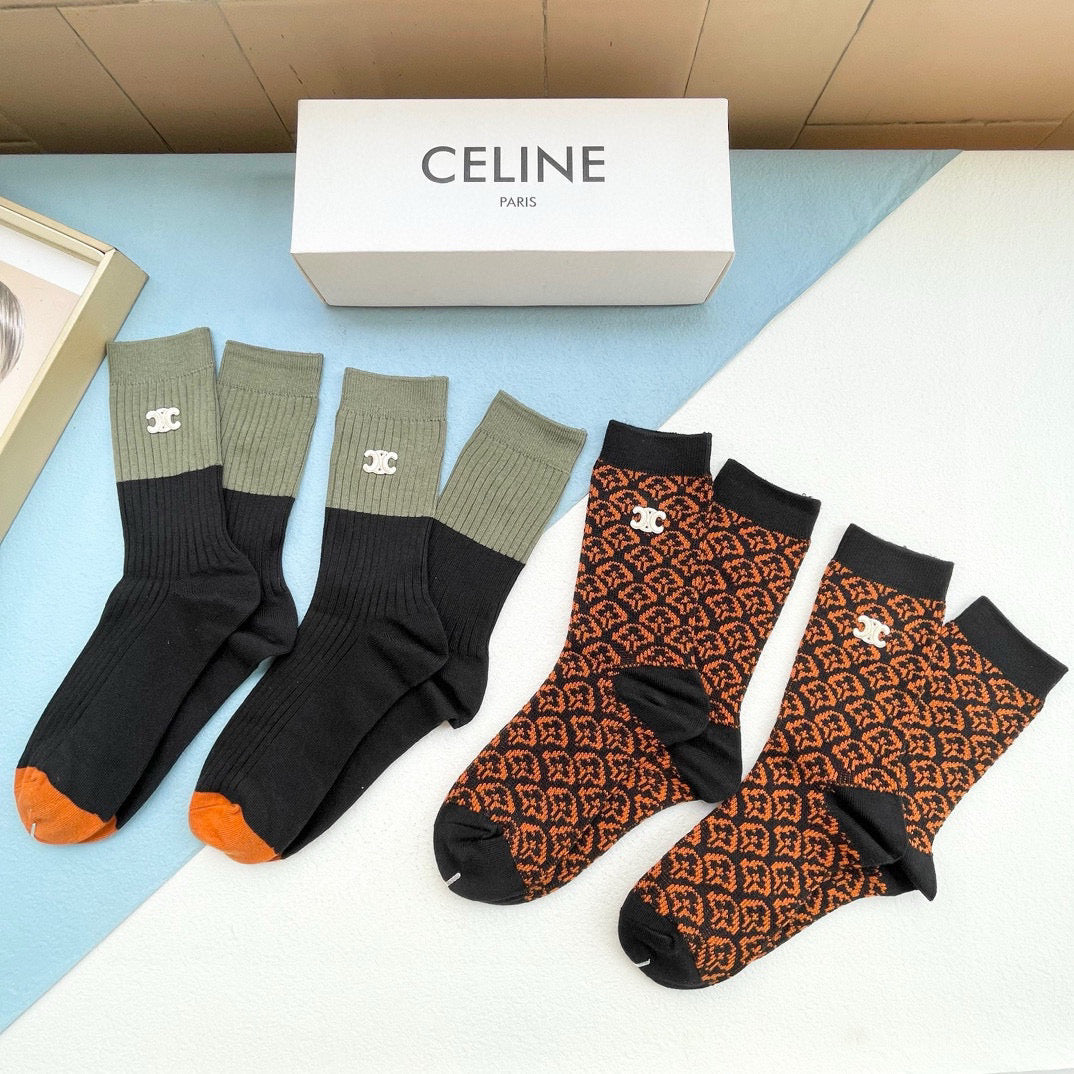CELINE 26S CREW SOCKS 527749 (1 BOX)