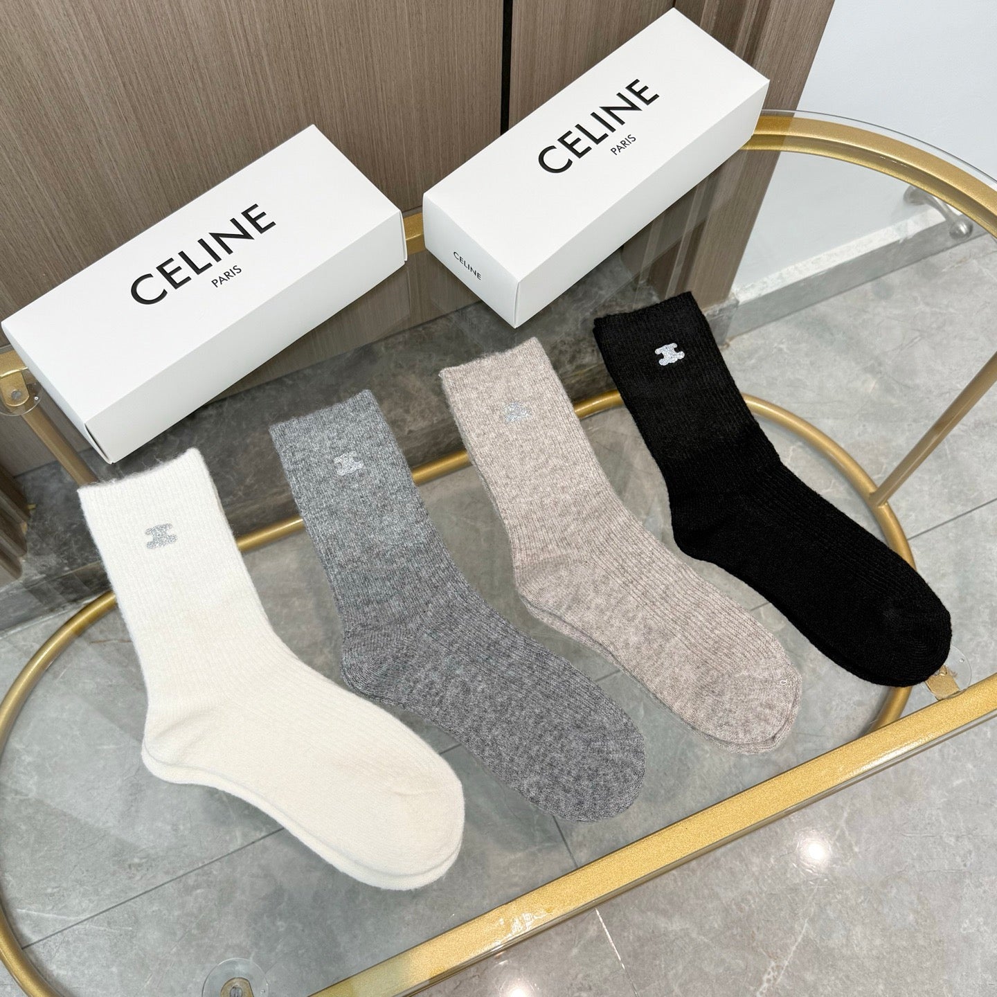 CELINE 26S CREW SOCKS 255128 (1 BOX)