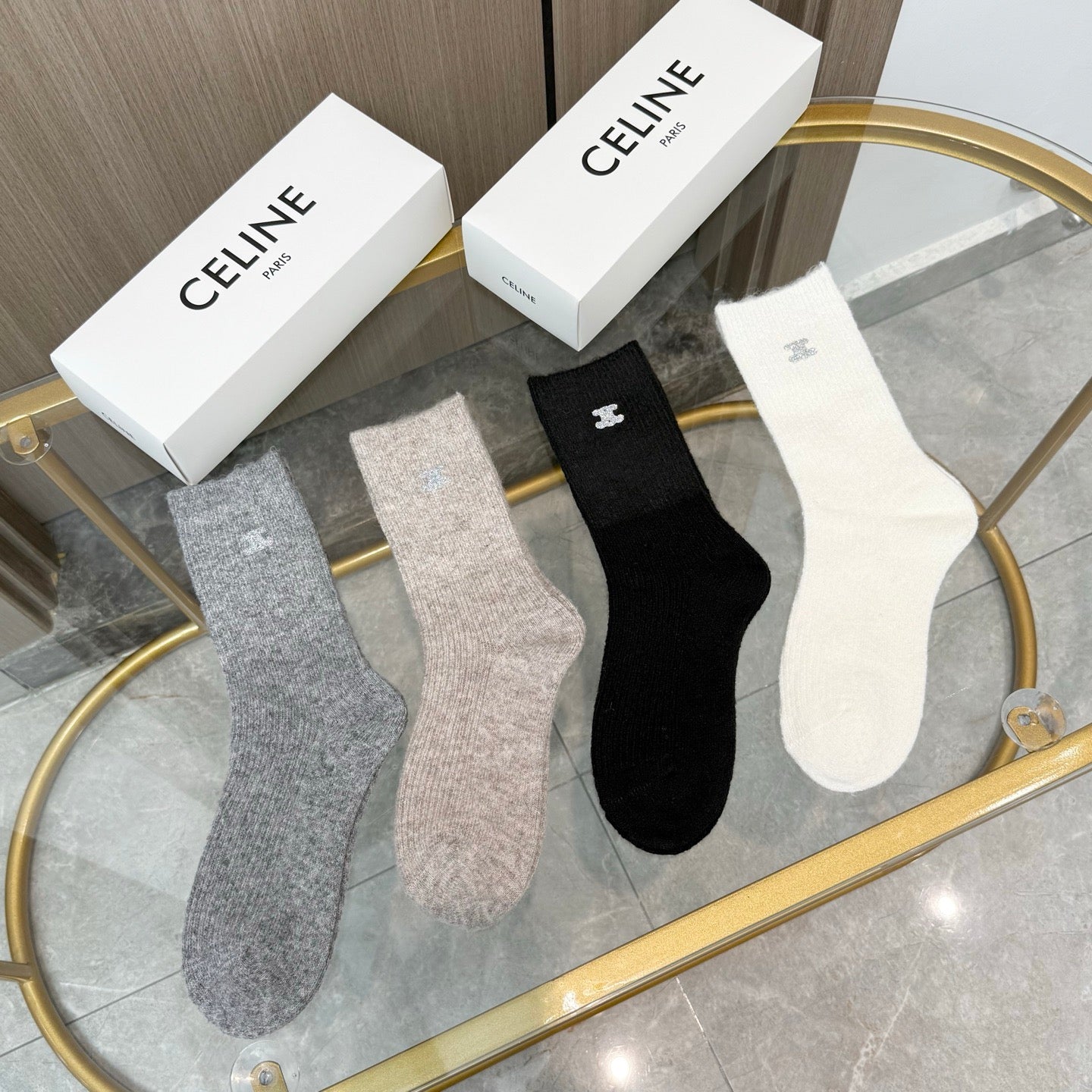 CELINE 26S CREW SOCKS 255128 (1 BOX)