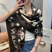 CHANEL 25S SCARF 140 CM IN CASHMERE SILK 943926