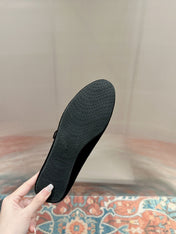 ALAIA MARY JANE IN BLACK SUEDE WITH SILVER HARDWARE
