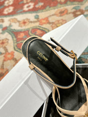 TRIOMPHE SANDAL 85 MM IN PEANUT BROWN LAMBSKIN