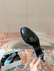 TRIOMPHE SANDAL 85 MM IN POWDER BLUE LAMBSKIN