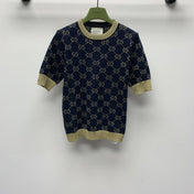 GUCCI SHORT-SLEEVE KNIT TOP 257396