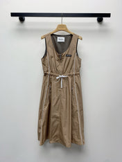 MIUMIU DRAWSTRING WAIST BLAZER DRESS WITH CREW NECK 268044