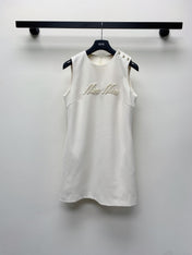 MIUMIU BEADED CREW NECK SHIFT DRESS 268123