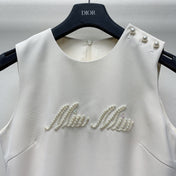 MIUMIU BEADED CREW NECK SHIFT DRESS 268123