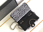 CHANEL 25S FLAP BAG 25 CM IN WHITE MIX BLACK SEQUINS