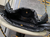 CHANEL BAG 25S 42 CM IN BLACK LAMBSKIN WITH GOLD HARDWARE