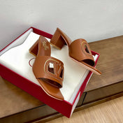 Vlogo Cut-Out 60 Sandal Tan Calfskin