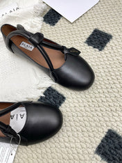 ALAIA 26S BALLET TECKEL IN BLACK CALFSKIN