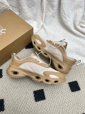 LOEWE 26S CLOUDSOLO SNEAKERS IN BROWN AND BEIGE RECYCLED POLYESTER