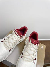 LOEWE 26S CLOUDTILT SNEAKER IN WHITE AND RED RECYCLED POLYESTER