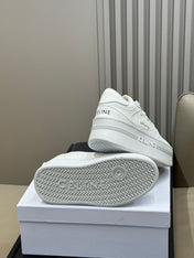 CELINE 26S WEDGE SNEAKERS IN WHITE CALFSKIN