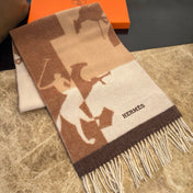 HERMES 25S SCARF 170 IN CASHMERE 854667