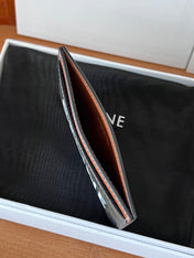 CELINE 25S CARD HOLDER 10 IN BROWN TRIOMPHE CANVAS WITH CELINE PRINT