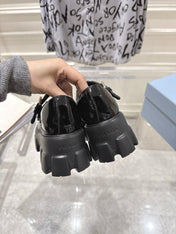 PRADA 26S MARY JANE SHOES 45MM IN BLACK PATENT CALFSKIN