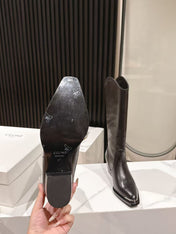 CELINE 25S HIGH BOOTS FOR FALL AND WINTER 45MM IN BLACK CALFSKIN