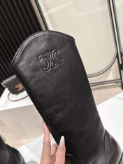 CELINE 25S HIGH BOOTS FOR FALL AND WINTER 45MM IN BLACK CALFSKIN