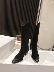 CELINE 25S HIGH BOOTS FOR FALL AND WINTER 45MM IN BLACK SUEDE