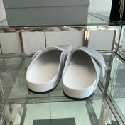 BIRKENSTOCK CLOG ATTACHED RHINESTONES IN WHITE CALFSKIN