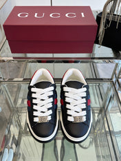 GG ACE SNEAKER IN BLACK SHEEPSKIN